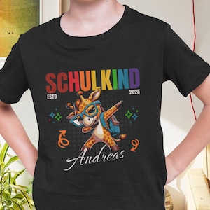 T-shirt coloré pour écolier 2025, t-shirt pour rentrée scolaire, t-shirt girafe pour enfants, cadeau de rentrée scolaire pour garçons et filles, idées cadeaux, chemise d'anniversaire pour enfants