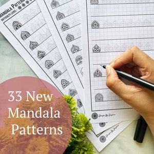 Mandala Pattern Sheets- 33 Patterns, Mandala Practice Sheets,Digital Downloads,Mandala Digital Downloads,Mandala Pattern Templates, Mandala