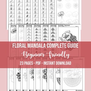 Puede incluir: Una guía de descarga digital para crear mandalas florales. La guía incluye 23 páginas de instrucciones paso a paso, hojas de trazado y páginas para colorear. La guía es apta para principiantes e incluye una variedad de diseños florales.
