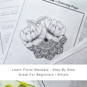 Set Of 10 Floral Mandala Pattern Sheets Patterns training sheets bundle! Mandala art, digital paper, instant downloads, art therapy, Mandala