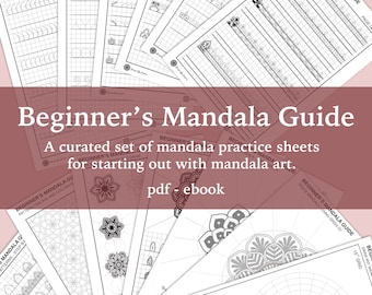 Mandala Drawing Guide - Beginners , Mandala Practice Sheets,Digital Downloads,Mandala Digital Downloads,Mandala Pattern Templates, Mandala