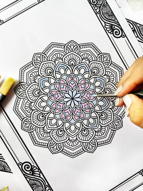 10 Intricate Mandala Coloring Pages Tracing Coloring Pdf. - Etsy