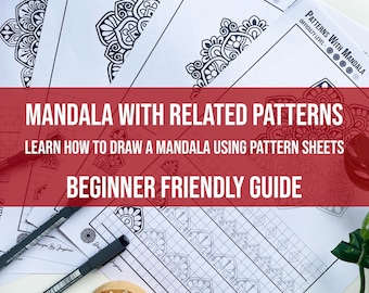 Step By Step Mandala Sheets With Mandala patterns, Mindful  Mandala Practice Sheets, Digital Downloads, Printable Mandala drawing tutorial