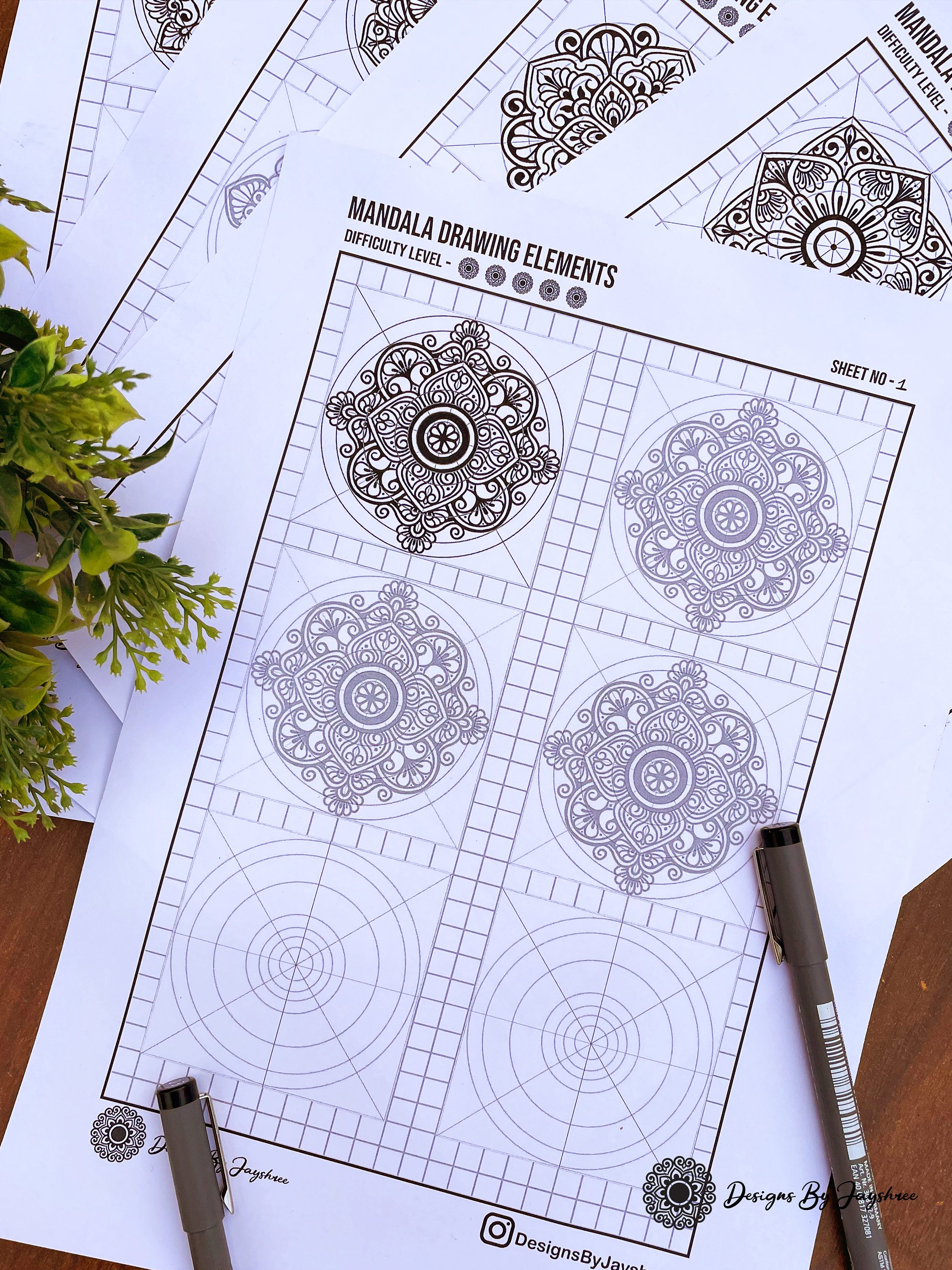 Mandala Practice Sheets SET OF 5 Mandala Templates Digital - Etsy
