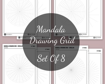 Mandala Drawing Template, Mandala Grid, Mandala Practice Sheets, Mandala Template, Mandala training sheets, Mandala Pattern Template