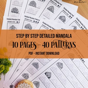 Step By Step Detailed Mandala Pattern Sheets- 40 Patterns, Mandala Practice Sheets, Mandala Digital Downloads,Mandala Pattern Templates