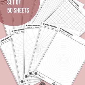 Ultimate Mandala Drawing Grids-50, Mandala Grid, Mandala Practice Sheets, Mandala Template, Mandala training sheet, Mandala Pattern Template