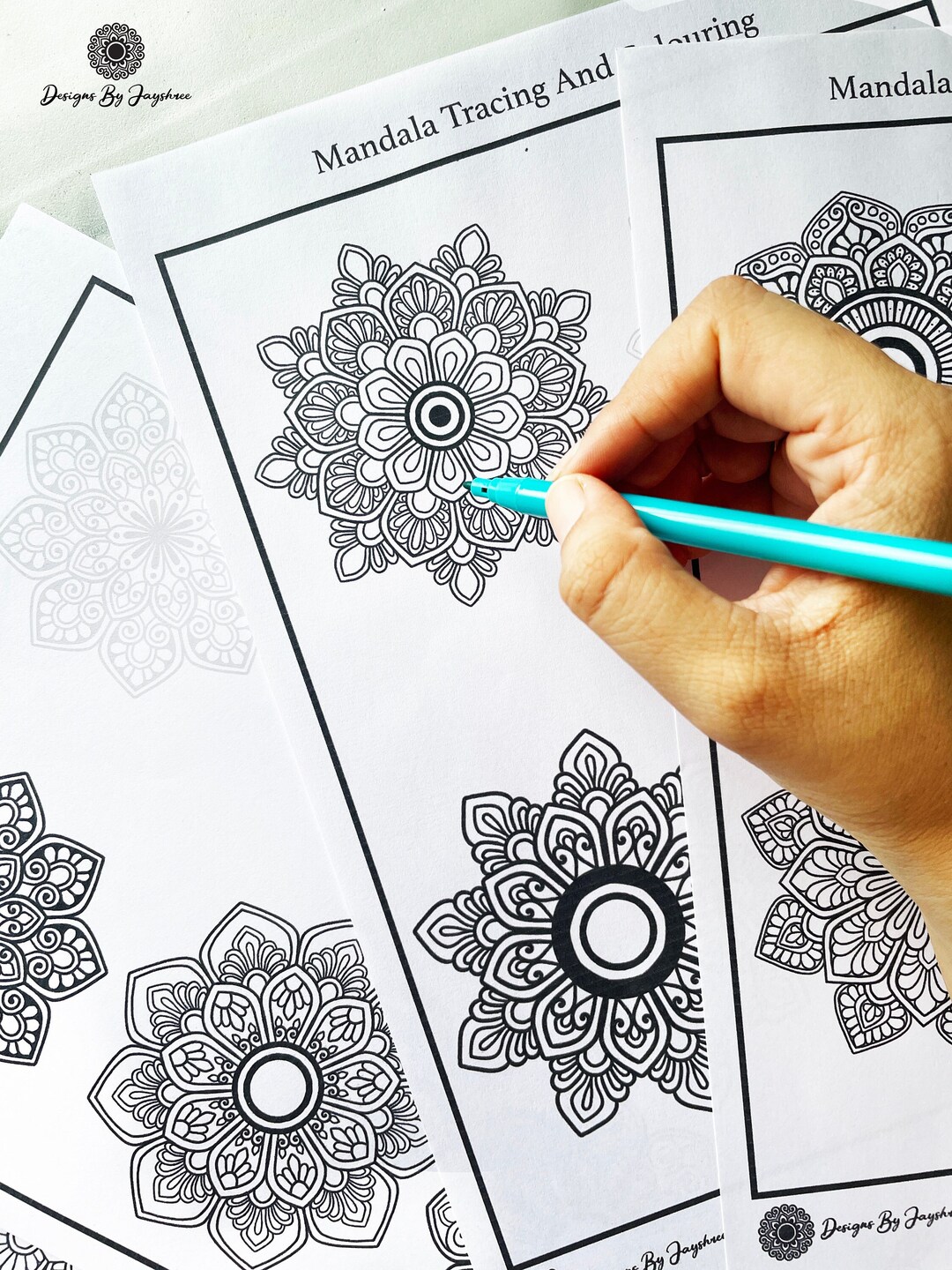Mandala Tracing and Colouring Set of 27 Mandala Templates Etsy