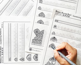 Mandala Pattern Sheets Set Of 5 Mandala Practice Sheets, Digital Downloads, Mandala Digital Downloads, Mandala Pattern Templates, Tutorial