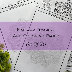 Set di 20 pagine da colorare Mandala, tracciamento, colorazione, pdf. carta digitale, download, pagina da colorare, mandalapractice, modello mandala, artdiy