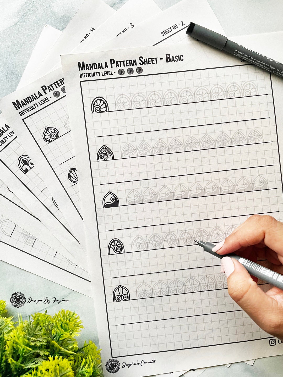 Mandala Pattern Sheets-basic DETAILS 5 Mandala Practice Sheets,digital ...