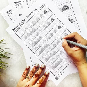 Mandala Pattern Sheets - INTRICATE - SET OF 5, Mandala Practice Sheets,Digital Downloads,Mandala Digital Downloads,Mandala Pattern Templates