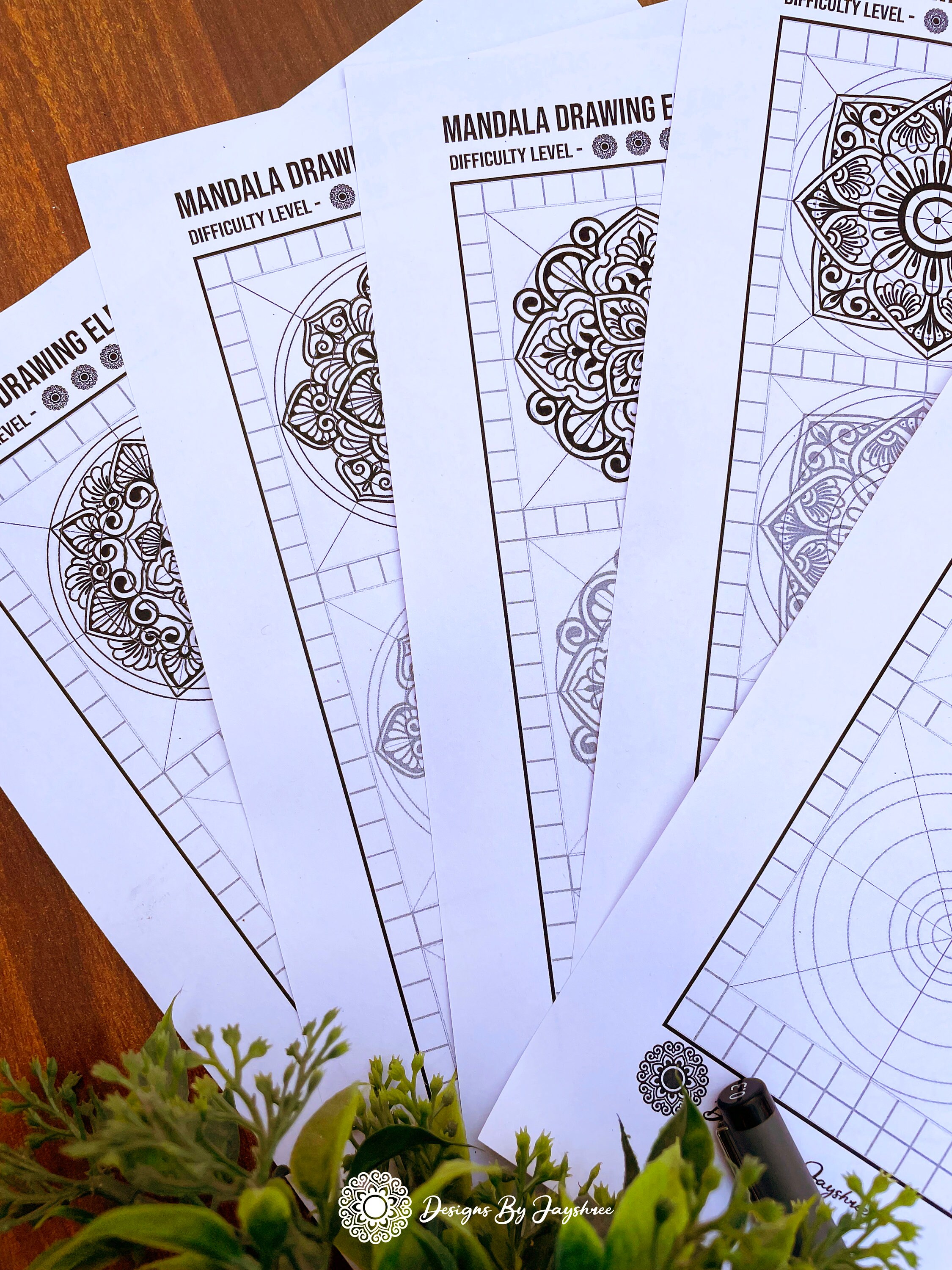 Mandala Practice Sheets SET OF 5 Mandala Templates Digital - Etsy