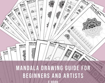 Mandala Drawing Guide - Beginners & Artists, Mandala Practice Sheets,Mandala Digital Downloads, Mandala Pattern Templates, Mandala Tracing