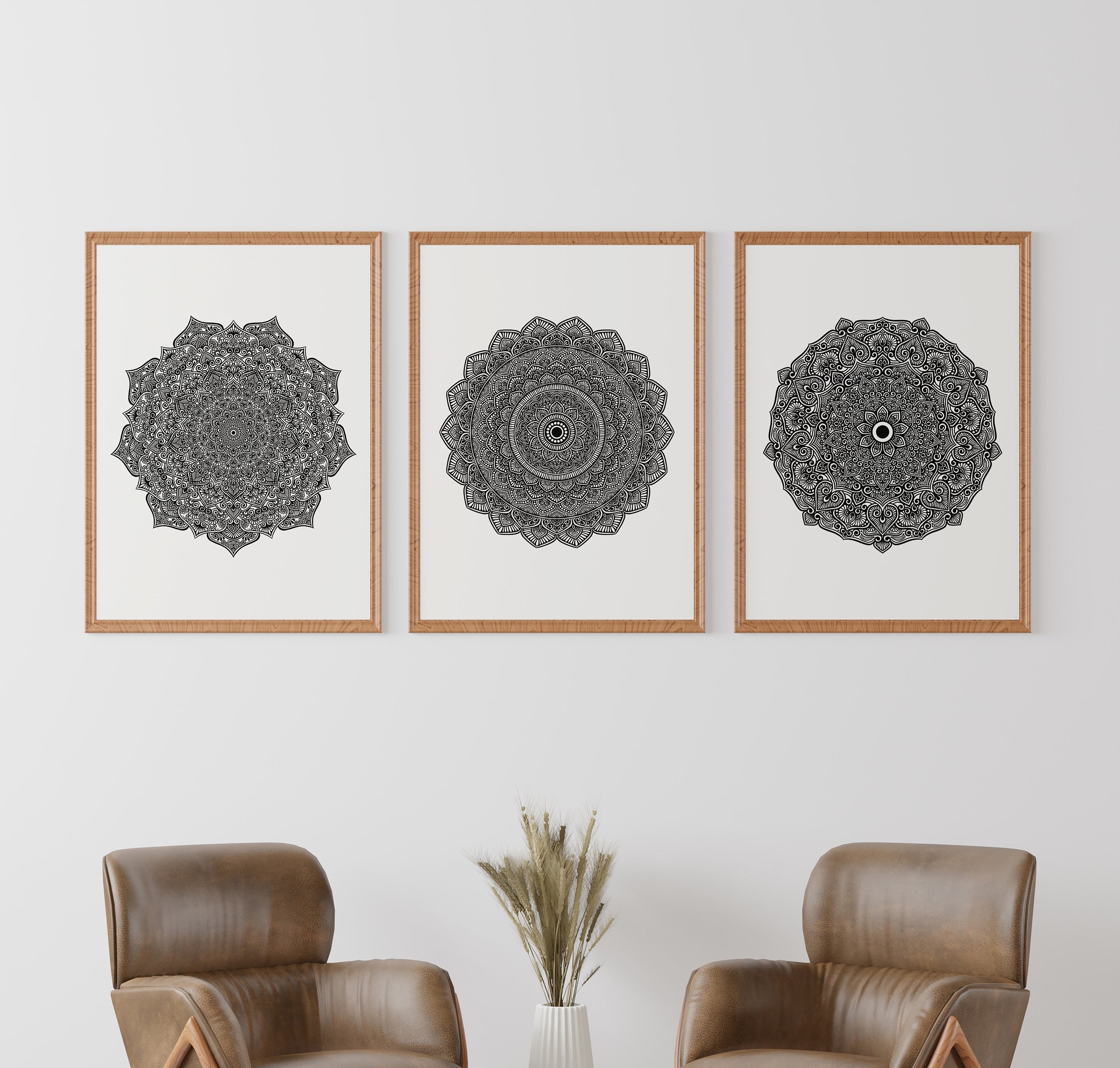 Mandala Art Print Set of 3 Mandala Art Printable Wall Art - Etsy
