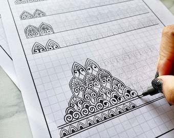 Mandala Pattern Sheets Set Of 2 Mandala Practice Sheets - NEW , Digital Downloads, Mandala Digital Downloads, Mandala Pattern Templates,
