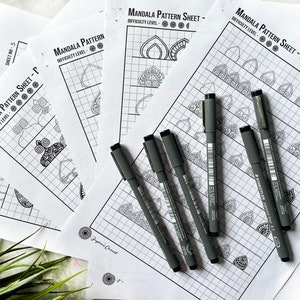 Mandala Pattern Sheets - 10 -BASIC+INTRICATE, Mandala Practice Sheets,Digital Downloads,Mandala Digital Downloads,Mandala Pattern Templates