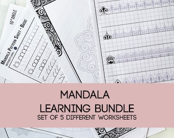 Mandala Guide Set Of 5, Mandala Pattern Sheet, Mandala Template, Mandala Pattern Template, Mandala Print, Mandala, wow art template, mandala
