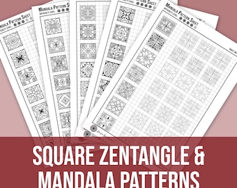 Zentangle-Mandala Patterns-70 Designs for beginners and artists Mandala Practice Sheets, Mandala Digital Downloads,Mandala Pattern Templates