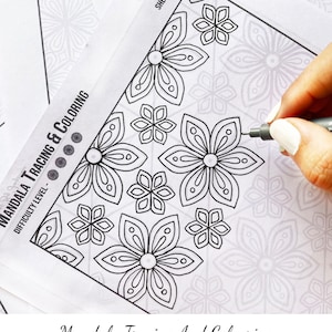 Mandala Pattern Sheets-Tracing And Coloring Sheets Mandala Practice ,Mandala Art Template ,Mandala Digital Downloads,Mandala Templates