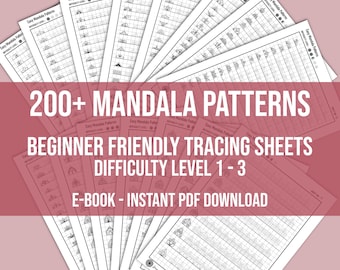 Mandala Pattern Sheets 200+ Patterns for beginners and artists Mandala Practice Sheets, Mandala Digital Downloads,Mandala Pattern Templates