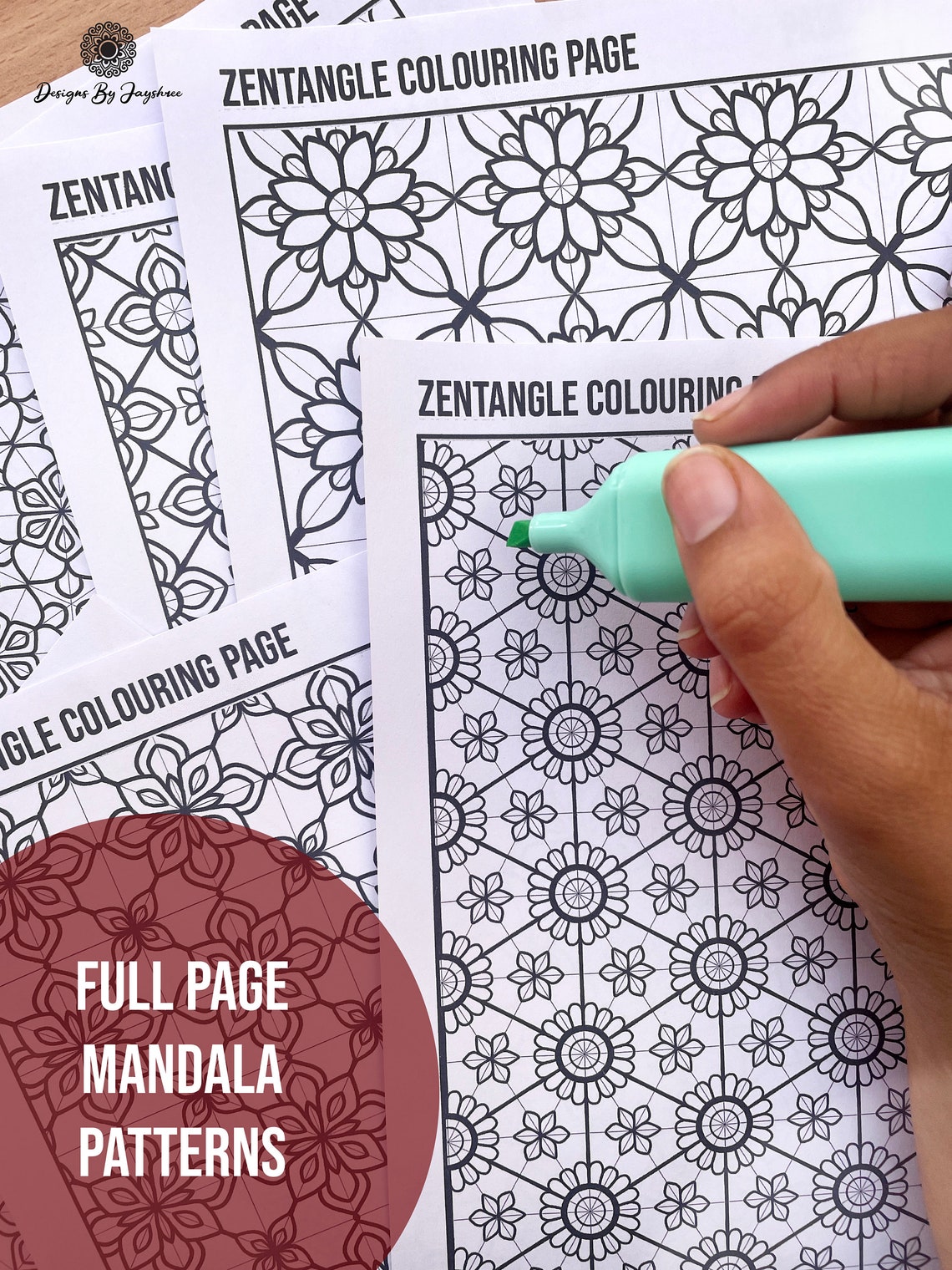 Mandala Tracing & Colouring Pages 50 Mandala Pattern Sheet, Digital
