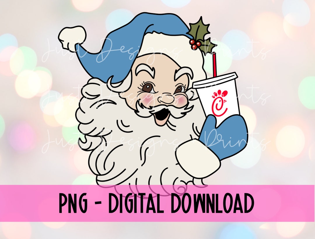 Santa Drink Png, Santa Chicken Cup Png, Christmas Drink Png, Santa Png ...