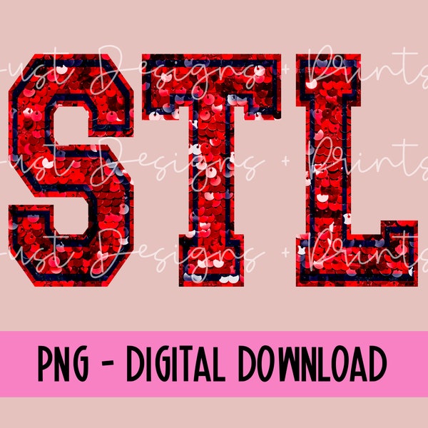 STL Cardinals Faux Sequin PNG