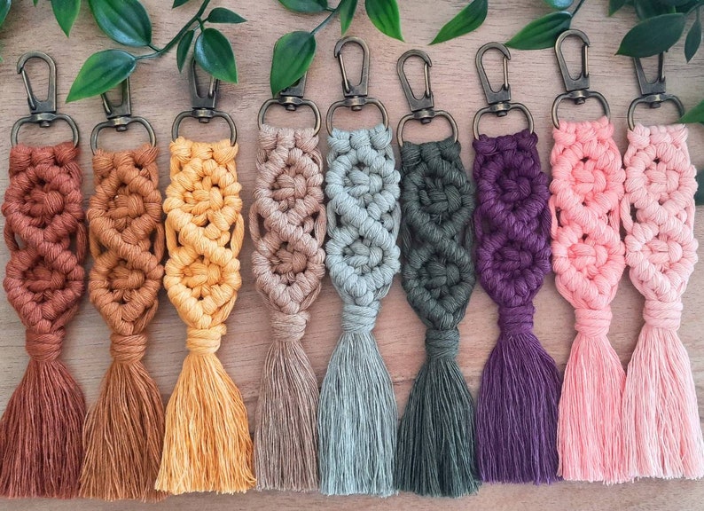 Macramé Boho Keychain Wedding Gifts Personalized Boho Baby Etsy