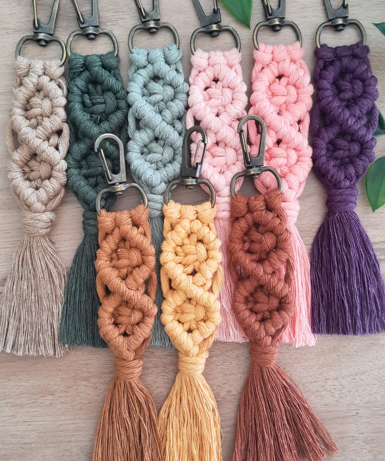 Macramé Boho Keychain Wedding Gifts Personalized Boho Baby Etsy