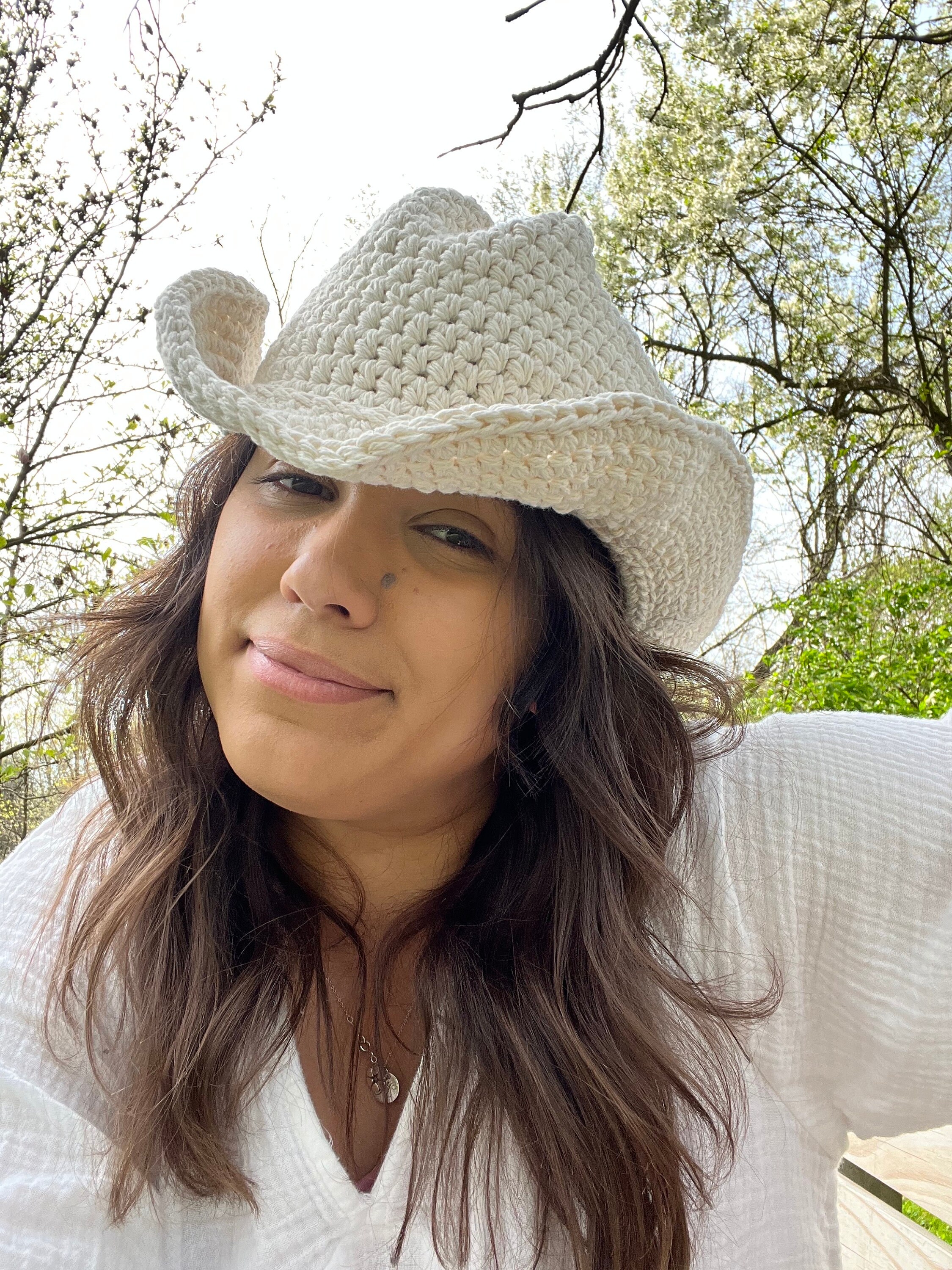 ECRU Handmade Crocheted Coastal Cowgirl Cotton Cowboy Hat/ Etsy