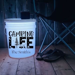 5 Gallon Bucket Camping Light | Camping Lantern Light | LED Color Changing Light | Camping Gift | Personalized