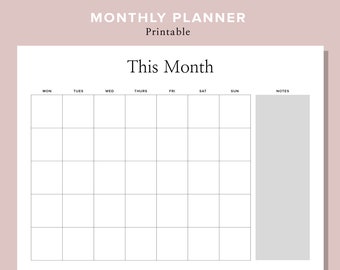 Monthly Planner Printable - Etsy