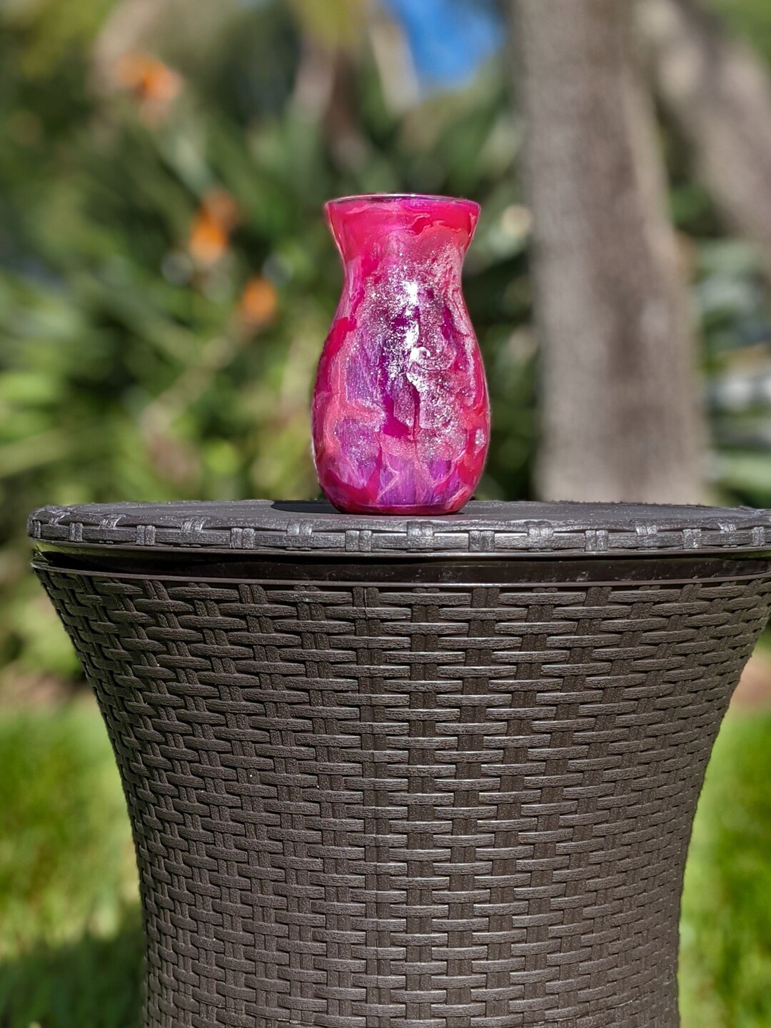 Pretty in Pink Classic Resin Glass Vase Etsy