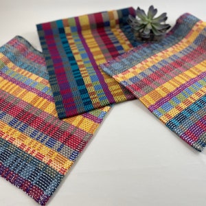 handwoven runners, cotton table runner, unique table decor, colourful runners, multi-coloured, gift for her, Christmas gift, table decor