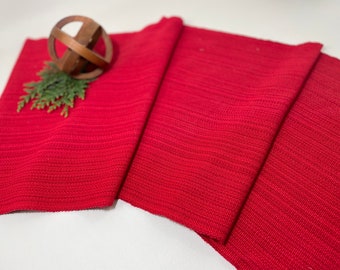 Christmas table runner, Unique table runners,  handwoven runners, red cotton,  washable,  housewarming gift, table decor, Christmas gift
