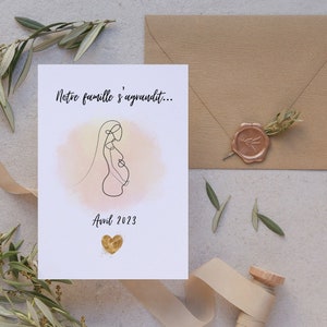 Pregnancy announcement card - baby birth date - personalized card - digital card