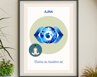 8 poster digitali A4 Chakra - download istantaneo Yoga Reiki - affermazioni dei chakra, guarigione dei chakra - arredamento dello studio di yoga