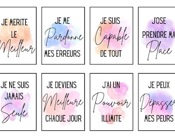 32 Cartes affirmations positives femme oracle positif gratitude