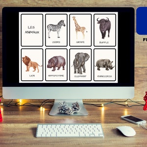 72 cartes animaux à imprimer français, PDF, fichier numérique, Cartes nomenclature, Activité enfant Montessori