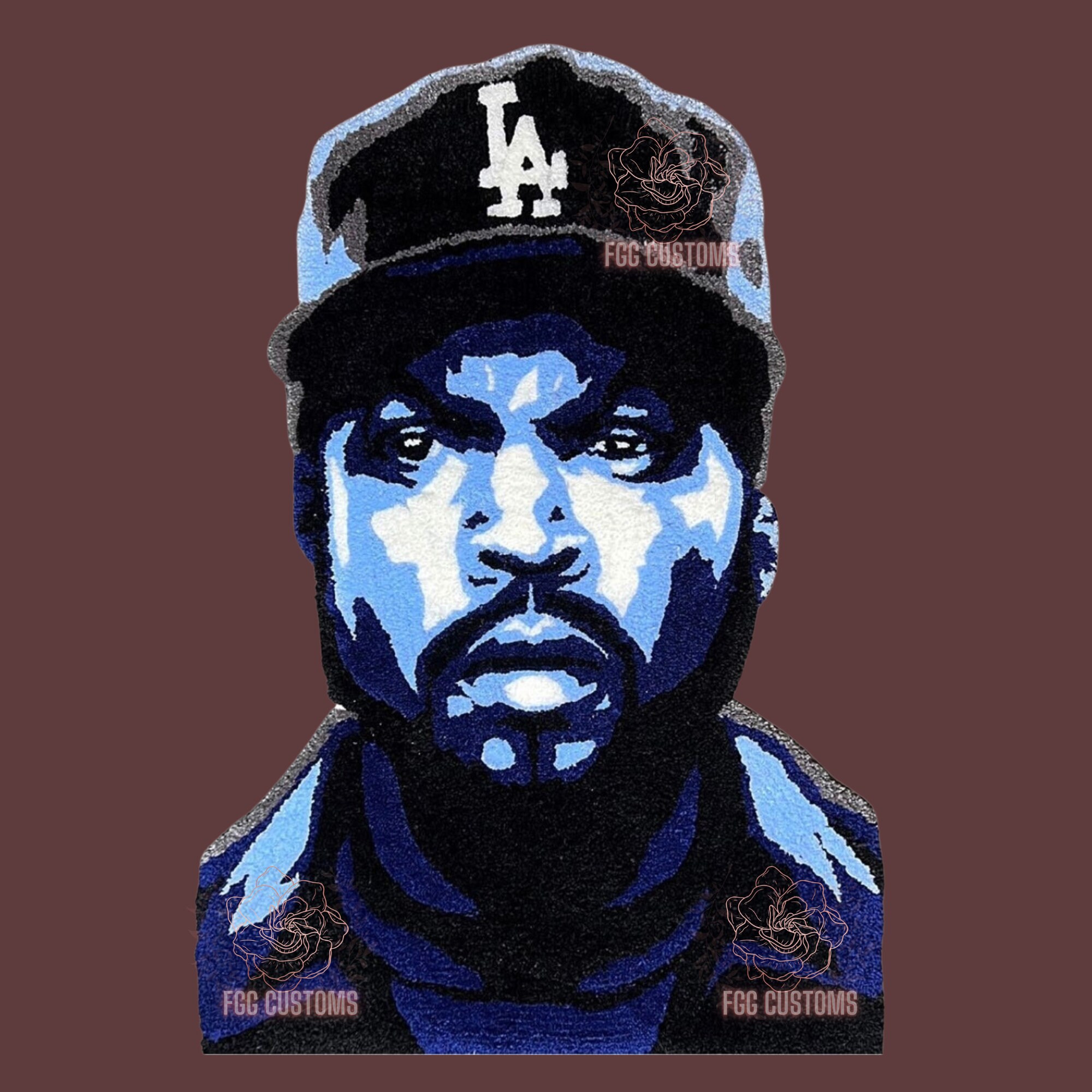 Ice Cube Rug / Custom / Tufted Portrait Rug / Celebrity Rug - Etsy