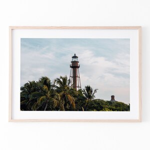 Sanibel Lighthouse Print | Coastal Wall Art | Nautical Beach Photography Digital Download