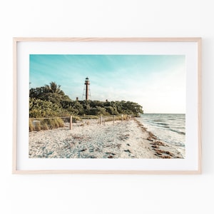 Sanibel Lighthouse Print | Coastal Wall Art | Beach Photography Digital Download | Nautical Ocean Decor