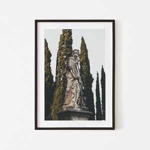 Florence Cemetery Sculpture Print: Tuscan Landscape Wall Art (Digital Download)
