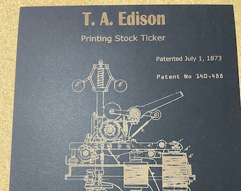Thomas Edison Stock Ticker Patent Art