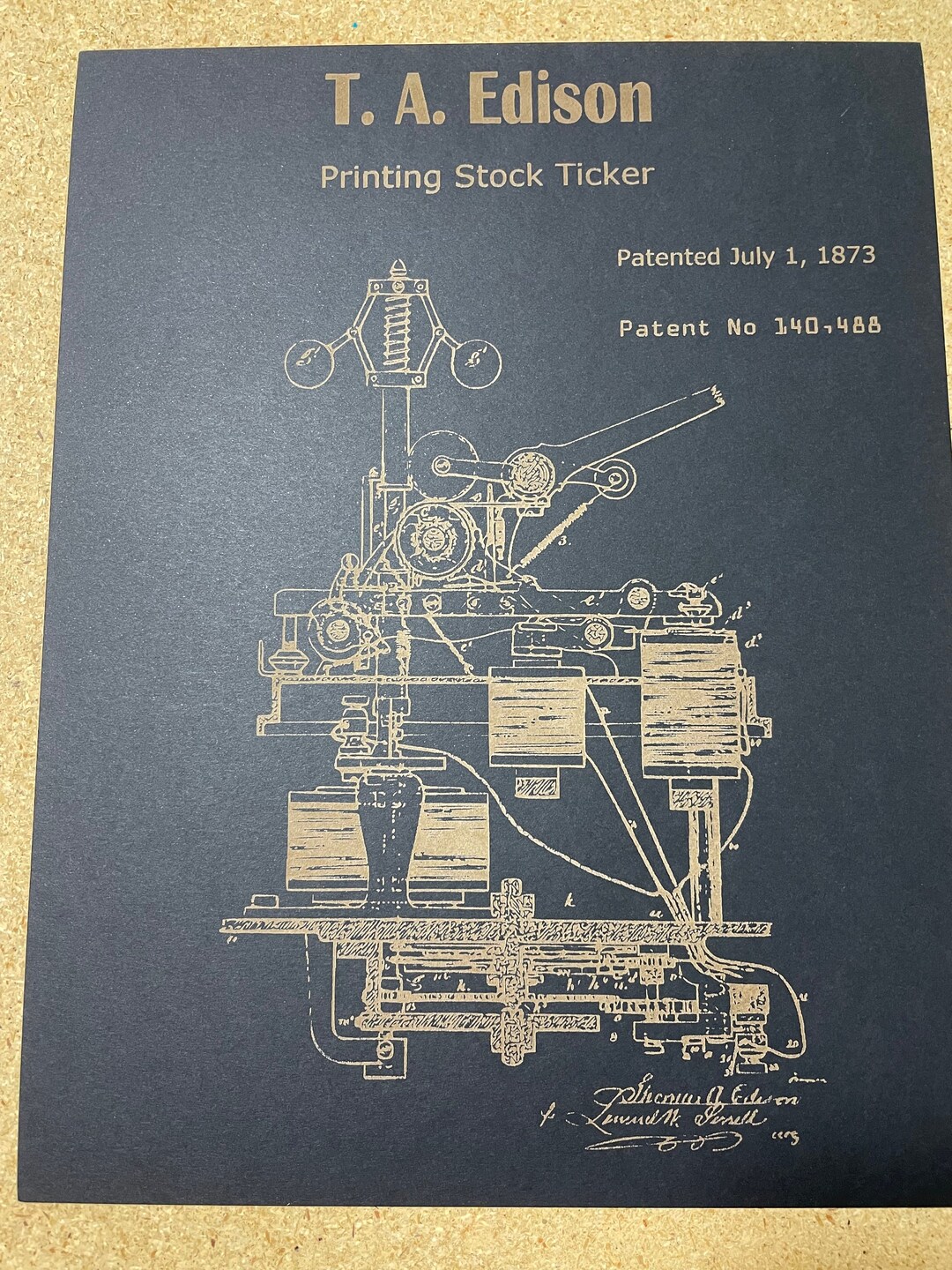 Thomas Edison Stock Ticker Patent Art Etsy