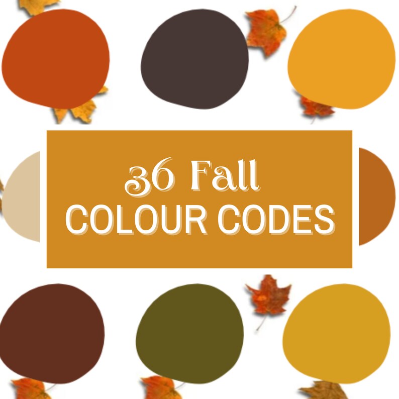 Fall Digital Color Palette Color Chart Goodnotes Tool Etsy Canada