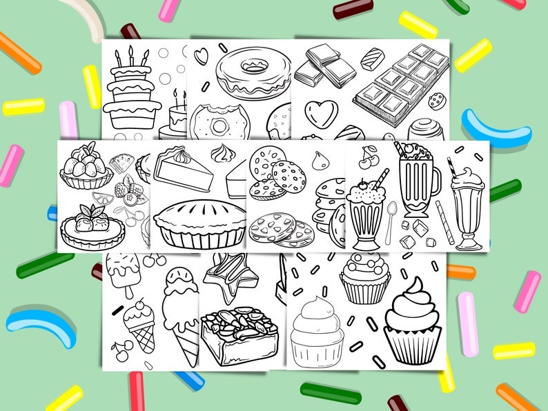 10 Sweet Dessert-Themed Animal Coloring Pages for Kids