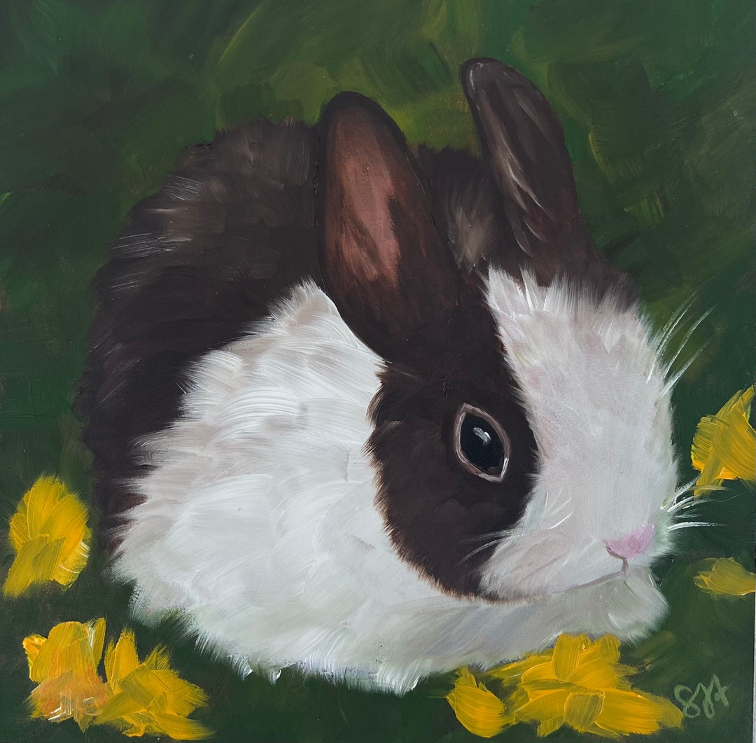 Muffy, 6x6 Original Bunny/rabbit Oil Painting - Etsy