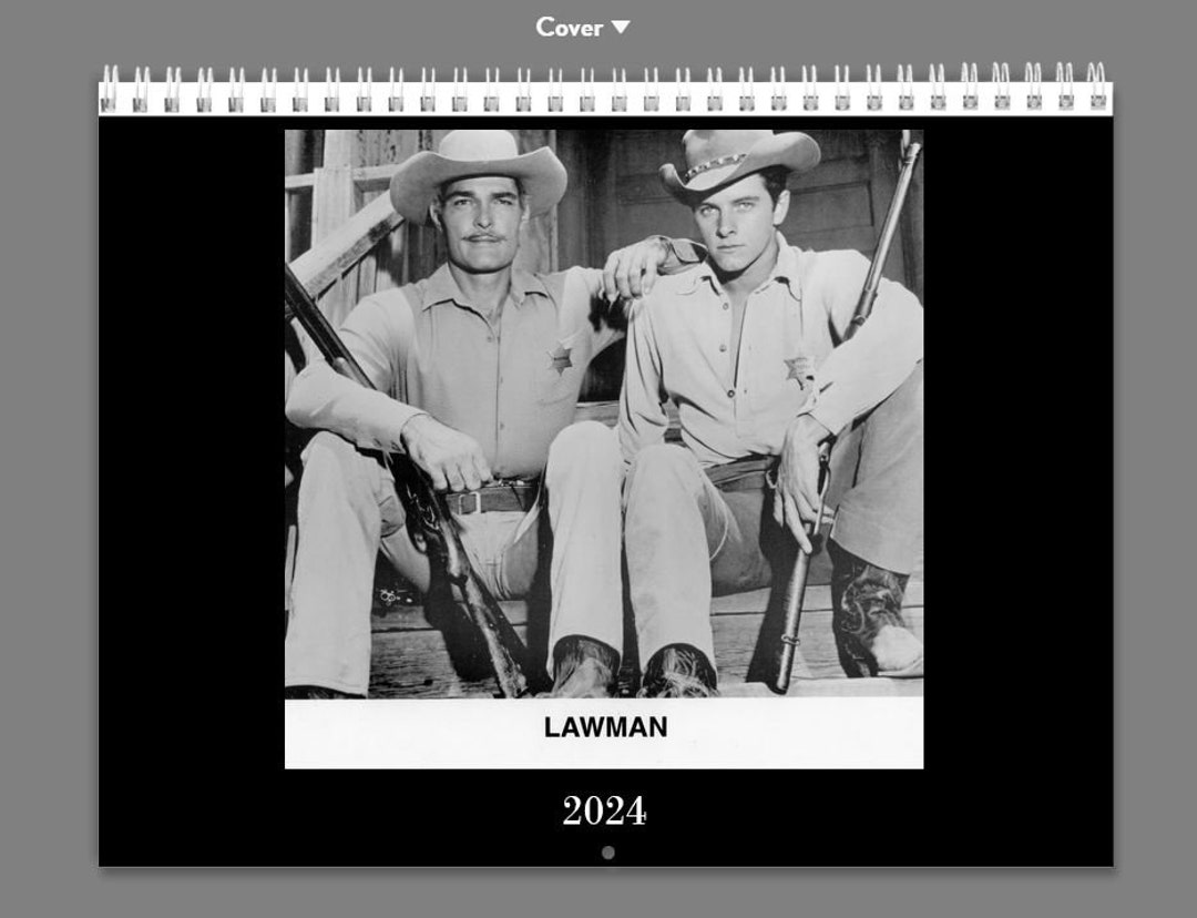 Vintage TV Westerns Lawman 2024 Wall Calendar 8 .5 x Etsy Portugal